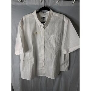 Edwards Short Sleeve Button Down Shirt White 2XL 60 Cotton 40 Polyester 5027